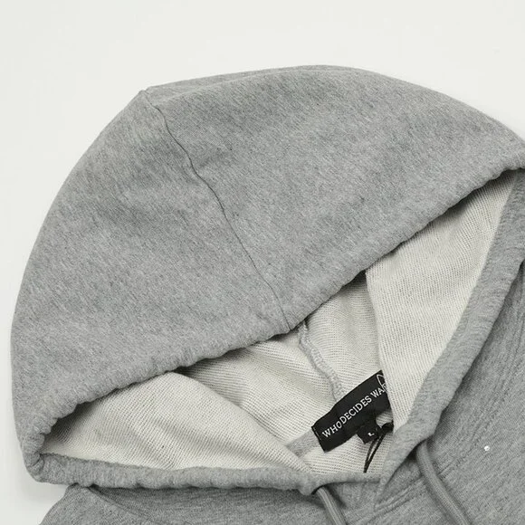 Who Decides War Flames Glass Hooded Sweatshirt Vintage Grey